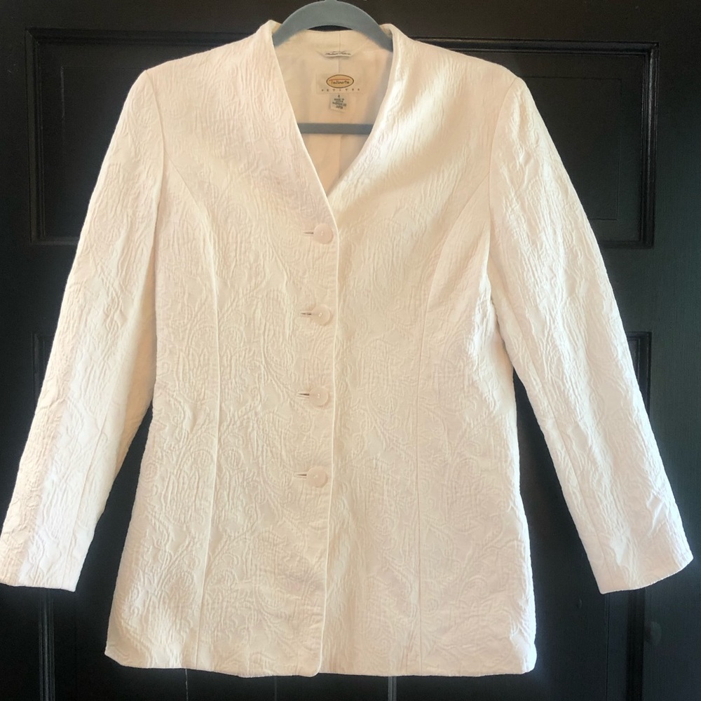 Talbots white Italian fabric cotton jacket